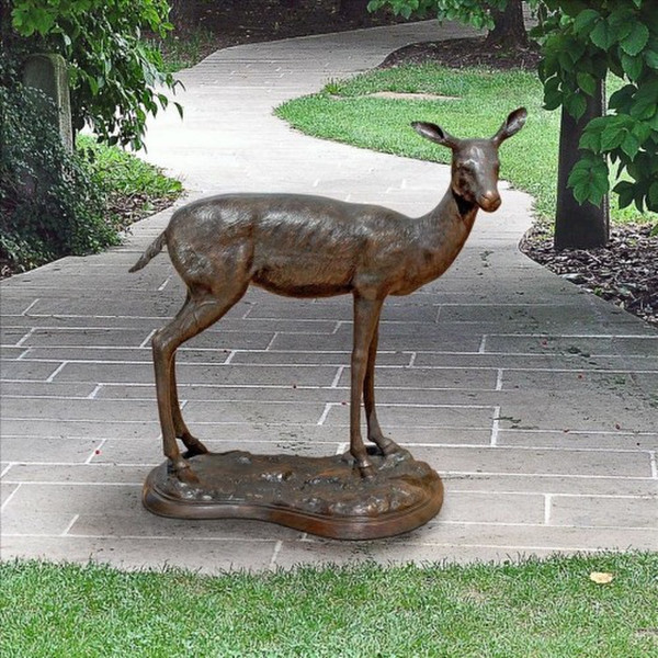 Life Sized Doe Deer Victorian Garden Bronze Sculpture outdoor statues